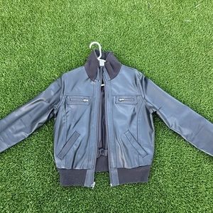 Vintage leather kids bomber jacket Large